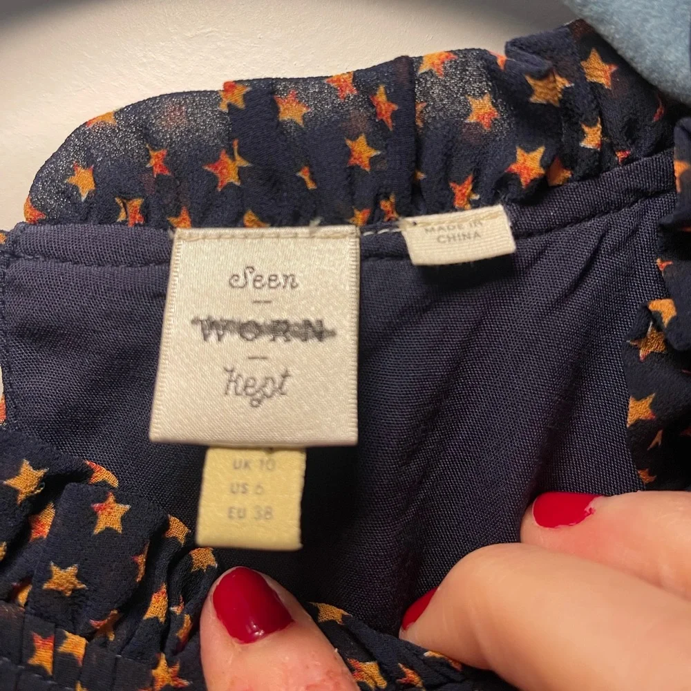 🆕NWT Women’s Anthropologie Seen Worn Kept Vega Pleated Mini Dress Navy Size 6 - Picture 9 of 14